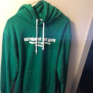 Green bape x undftd hoodie size XXL